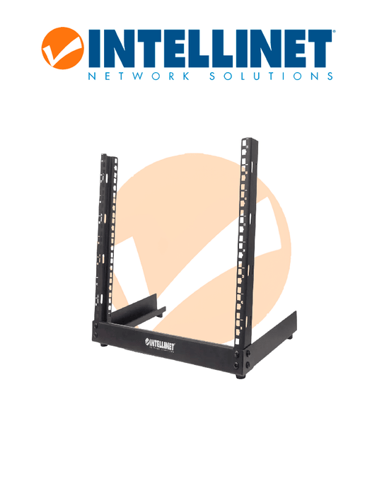 INTELLINET 714747 Rack Abierto de 19" para Escritorio 12U  Empaque Flat-Pack  Negro