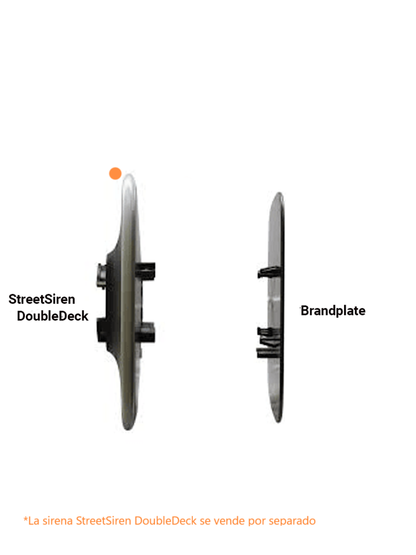 Ajax Brandplate  B -  1 PZ de Placa Frontal Personalizable para Sirena StreetSiren DoubleDeck. Color Negro
