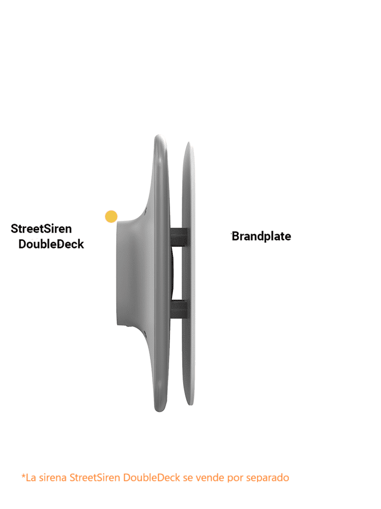 Ajax Brandplate  -  1 PZ de Placa Frontal Personalizable para Sirena StreetSiren DoubleDeck. Color Blanco