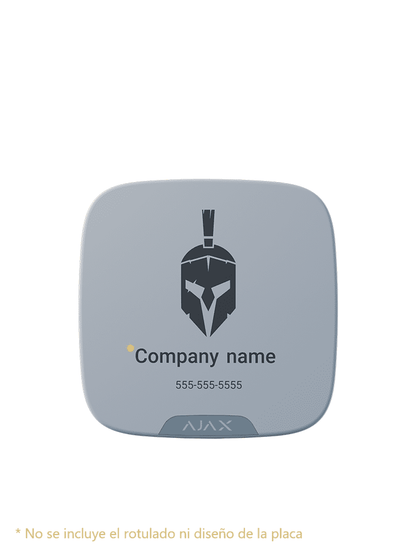 Ajax Brandplate  -  1 PZ de Placa Frontal Personalizable para Sirena StreetSiren DoubleDeck. Color Blanco