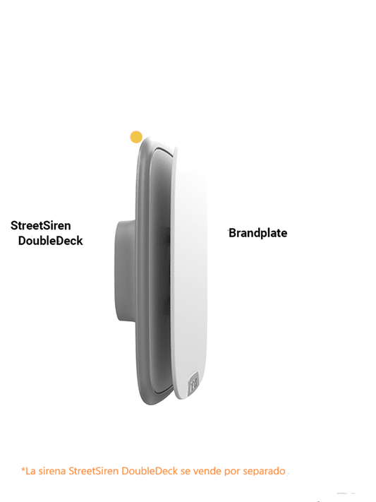 Ajax Brandplate  -  1 PZ de Placa Frontal Personalizable para Sirena StreetSiren DoubleDeck. Color Blanco