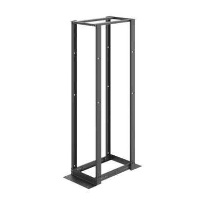 Rack de Cuatro Postes Estándar de 19"  Rieles Numerados y Roscados #12-24  Profundidad Ajustable de 450 a 1050 mm  45 Unidades de Rack  Color Negro