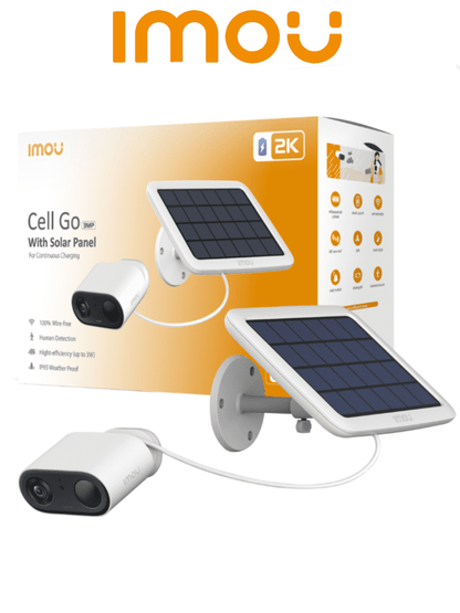 IMOU CELLGOKit (Imou-KIT/IPC-B32N/FSP12)  - Kit de Cámara Wifi Cell Go con Batería de 3 Megapíxeles/ Panel Solar Incluido/ 2.8mm con 98 Grados de Apertura/ Audio 2 vías/ Memoria de 4GB Interna /  PIR Integrado/ #LoNuevo