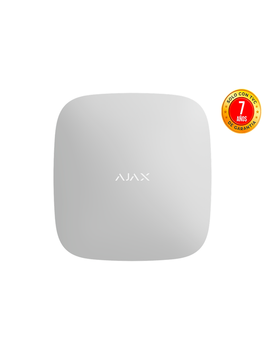 AJAX Hub2(4G) - Panel de  alarma  Ethernet/4G color Blanco / APP “AJAX PRO” IOS y Android / hasta 100 dispositivos / Hasta 25 cámaras / Hasta 50 Usuarios / 2 SIM / Hasta 14h de duración de la batería