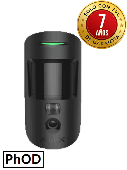 AJAX MotionCam B (PhOD)- Detector de movimiento con Verificación fotográfica y con la función de mandar imágenes sobre demanda. Color Negro