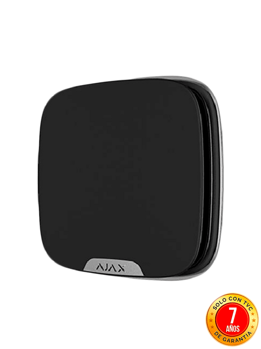 AJAX StreetSiren DoubleDeck B - Sirena inalámbrica para exteriores con soporte para placa frontal de marca. Color Negro