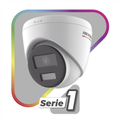 Turret IP 2 Megapixel / ACUSENSE Lite (Detección de Movimiento en Humanos y Vehículos)  / Lente 2.8 mm / Luz Blanca 30 mts / Imagen a Color 24/7 / Exterior IP67 /  WDR 120 dB / PoE / ONVIF