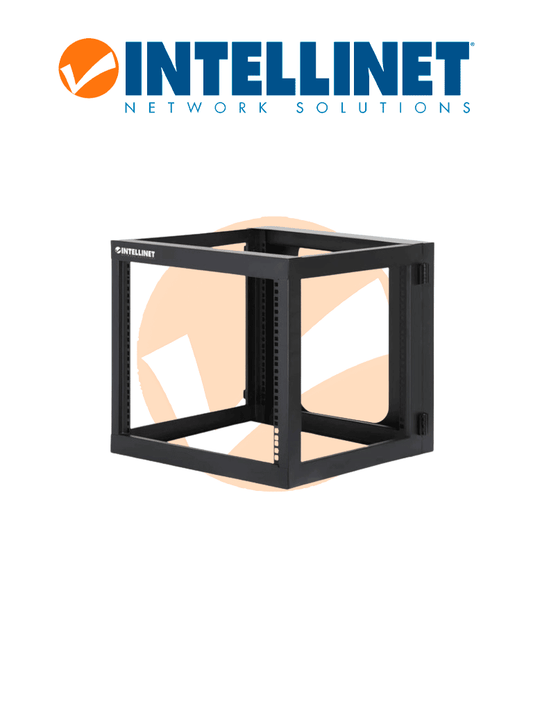 INTELLINET 716048 - Rack abierto de 19" para montaje en pared  4 postes  9U Marco abatible  9 Unidades  600 mm de profundidad  ensamblado  negro