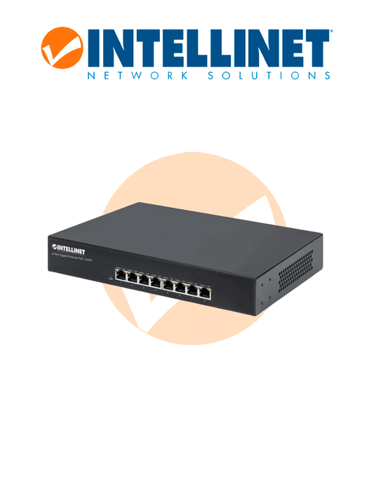INTELLINET 560641 - Switch Gigabit PoE+ de 8 puertos IEEE 802.3at/af Power over Ethernet (PoE+(PoE)  140 W  Endspan  para escritorio  para montaje en rack de 19"