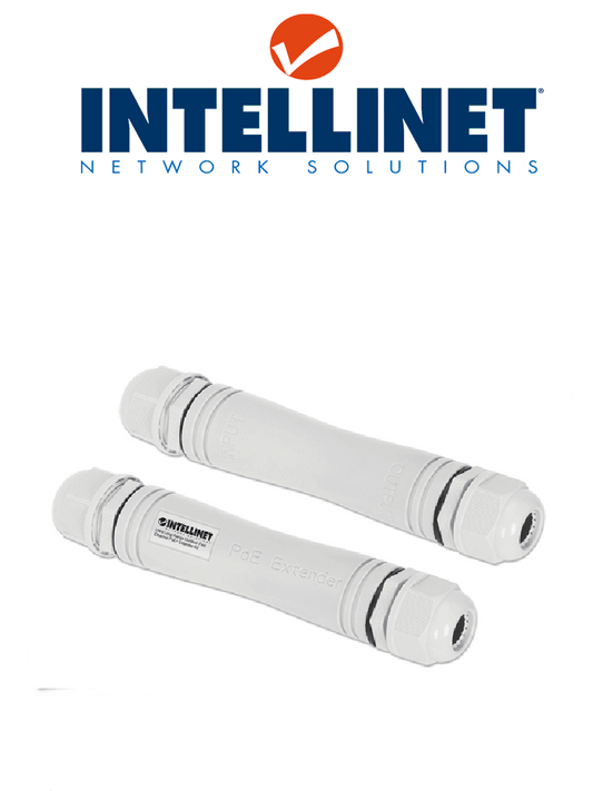 INTELLINET 561952 - Extensor PoE  de 100m / 30W maximo/ Para exteriores P67 / Ideal para instalaciones de camaras IP /