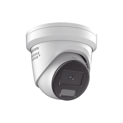 [Dual Light + ColorVu] Turret IP 4 Megapixel / Lente 2.8 mm / 40 mts IR + 40 mts Luz Blanca / Exterior IP67 / Luz Intermitente y Alerta de Audio / Micrófono Integrado / Videoanaliticos (Filtro de Falsas Alarmas) / WDR 130 dB / Captura Facial
