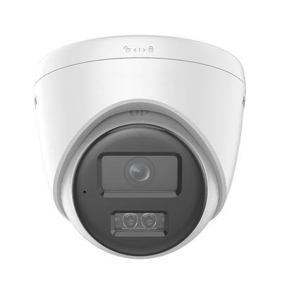 [Dual Light] Turret IP 2 Megapixel / Lente 2.8 mm / 30 mts IR + 30 mts Luz Blanca / Micrófono Integrado / ACUSENSE Lite / Exterior IP67 / H.265 / PoE / ONVIF