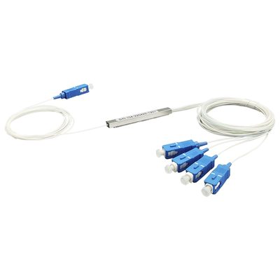 Splitter (Divisor Óptico) tipo PLC  de 1x4  conectores SC/UPC