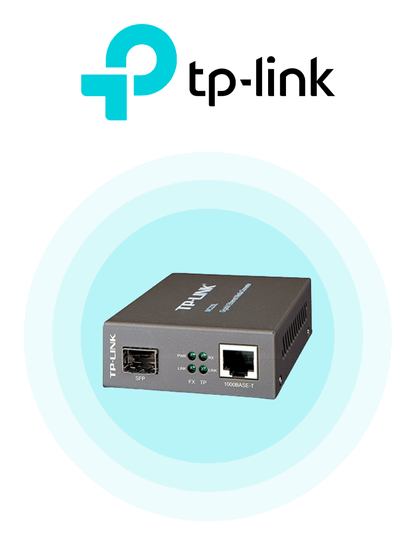 TP-LINK MC220L - Convertidor de Fibra Óptica Monomodo o Multimodo con 1 puerto SFP 1000 Mbps y 1 puerto RJ45 10/100/1000 Mbps. Plug and play.