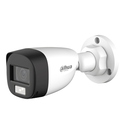 DAHUA HAC-HFW1500CL-IL-A - Camara Bullet de 5 Megapixeles/ Iluminación Dual Inteligente + FullColor/ Lente de 2.8mm/ 106 Grados de Apertura/ 20 Metros de IR y Luz Visible/ Micrófono Integrado/ IP67/ Soporta:  CVI/CVBS/AHD/TVI/