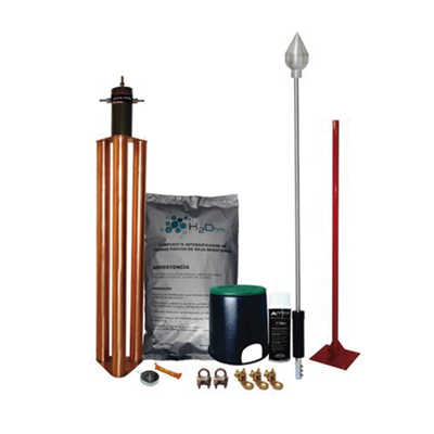 Kit Pararrayo con Accesorios para Protección de Diámetro de 80 m.