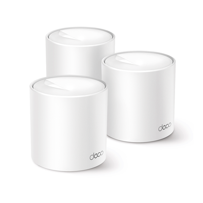 Kit 3 Routers Inalámbricos MESH Interior para Hogar / Doble Banda Wi-Fi 6 AX1500 Mbps / 2 Puerto Gigabit WAN/LAN / 2 Antenas Internas / Administración Mediante la App Deco (iOS  Android) / Protección HomeShield