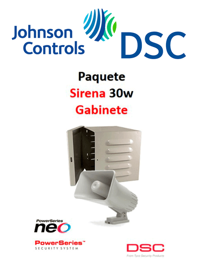 DSC S30WGPAQ - Paquete Sirena Exterior 30W con Gabinete