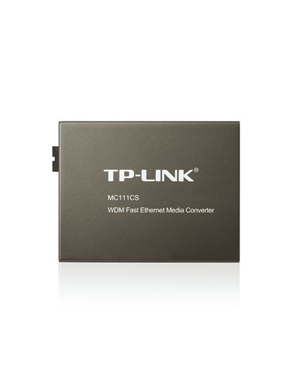 TP-LINK MC111CS - Convertidor de Fibra Óptica WDM Monomodo con 1 puerto RJ45 10/100 Mbps y 1 puerto SC/UPC 100 Mbps. Alcance de hasta 20 km  requiere el modelo MC112CS para funcionar  plug and play.