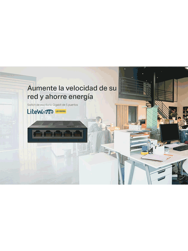 TP-LINK LS1005G - Switch para escritorio 5 puertos 10/100/1000Mbps.