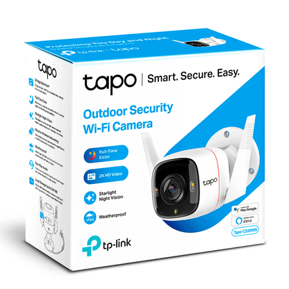 TP-LINK TAPO C320WS - Cámara IP WiFi tipo Bullet de 4 MP para Exterior con resolución de 2K  visión nocturna   WiFi 2.4 GHz  notificaciones push  ranura para Micro SD  y compatible con Google Assistant y Alexa. #DL79