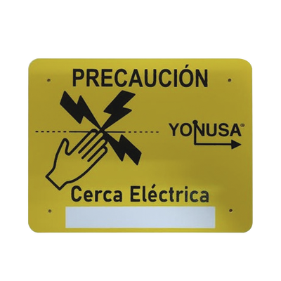 Letrero de PRECAUCION para cercas electrificadas (21.8 x 17 cm)