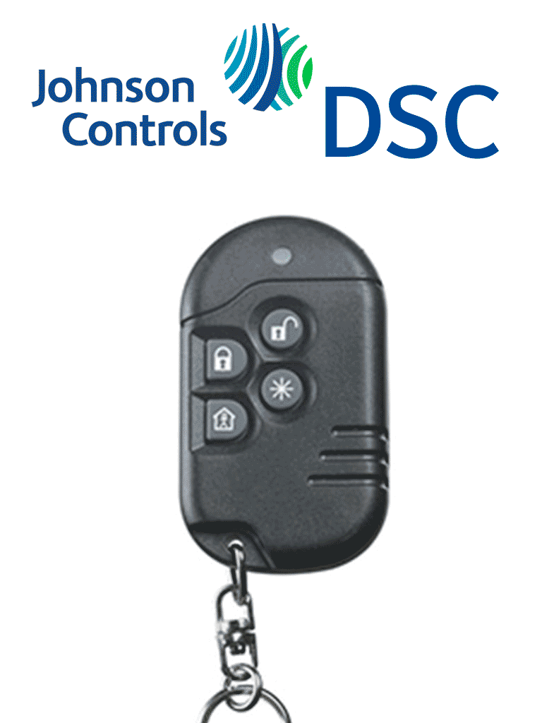 DSC PG9939 - Llavero de 4 botones programables Inalámbrico Power G con una quinta función compatibles con NEO  PRO  Qolsys e IoTega