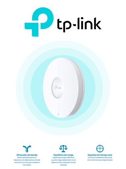 TP-LINK EAP620 HD - Punto de Acceso Omada Wi-Fi 6 AX1800 MU-MIMO 2x2 con Omada Mesh de alta densidad de usuarios  configuración por controlador o stand-alone para montaje en techo-pared y alimentación PoE+.