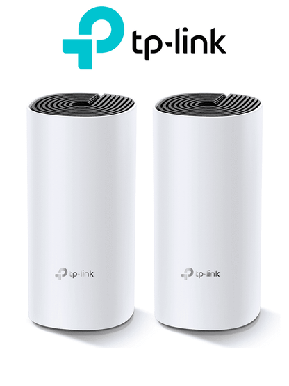 TP-LINK DECO M4 (2-Pack) -  Kit de 2 routers inalámbricos MESH para interior y hogar de doble banda Wi-Fi 5 AC1200 Mbps  con 2 puertos Gigabit WAN/LAN  2 antenas internas y administración mediante la app Deco (iOS  Android). (2 piezas)  #TP9