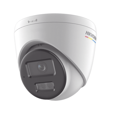 [Dual Light + ColorVu] Turret IP 2 Megapixel / Lente 2.8 mm / 30 mts IR + 30 mts Luz Blanca / Micrófono Integrado / ACUSENSE Lite / Exterior IP67 / WDR 120 dB / PoE / Micro SD / ONVIF