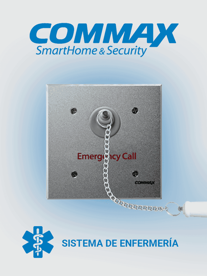 COMMAX ES420 - Botón de emergencia con cadena para sistema de llamado de enfermería / Uso en regaderas  con protección contra agua / Conexión con JNS4CS a 2 hilos / Activa luz de corredor