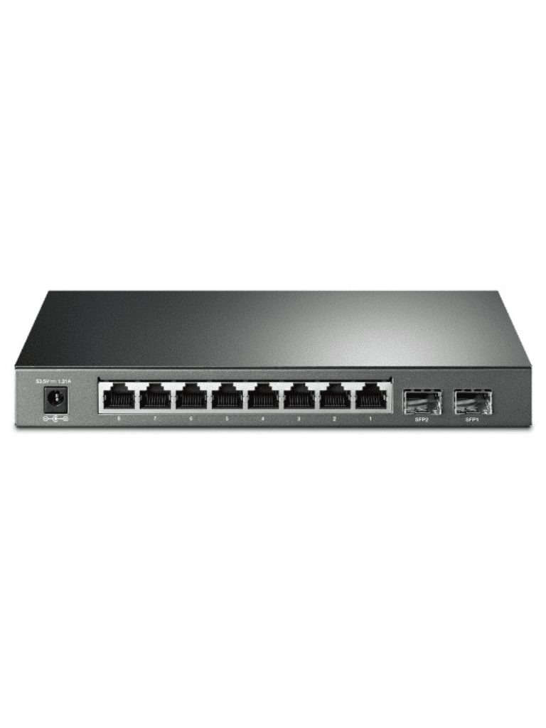 TP-LINK SG2210P - Switch PoE JetStream SDN Administrable 8 puertos 10/100/1000 Mbps + 2 puertos SFP  8 puertos PoE  61W  administración centralizada OMADA SDN