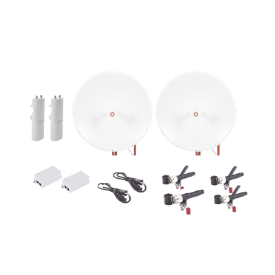 Kit completo de radio C5C con Antena TXP4865D34DP de 34 dBi  Frecuencia (4.9-6.5 GHz)  para hasta 65 km  PoE  cable de alimentación y Jumpers Incluidos