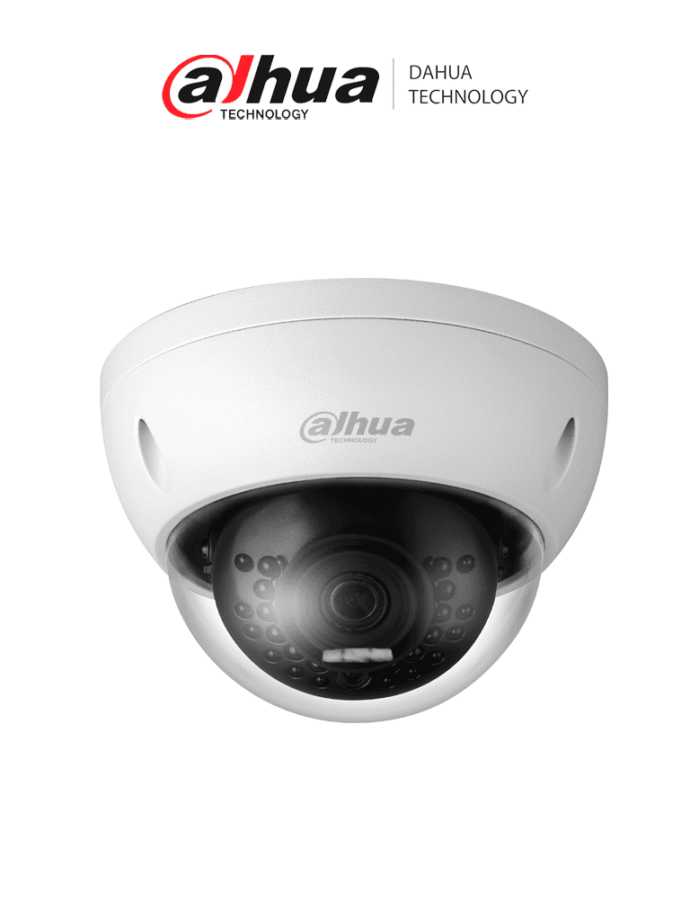 DAHUA IPC-HDBW1230E- Camara IP Domo Antivandalica de 2 Megapixeles/ Lente de 2.8 mm/ 104 Grados de Apertura/ Metalica/ IR de 30 Mts/ IP67/ IK10/ PoE/ DWDR/