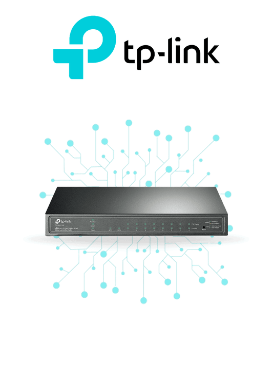 TP-LINK SG2210P - Switch PoE JetStream SDN Administrable 8 puertos 10/100/1000 Mbps + 2 puertos SFP  8 puertos PoE  61W  administración centralizada OMADA SDN