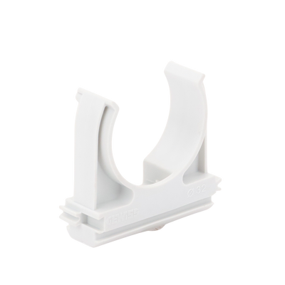 Soporte de presión (Abrazadera)  PVC Auto-extinguible  abierto para tubería de 32 mm