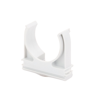 Soporte de presión (Abrazadera)  PVC Auto-extinguible  abierto para tubería de 32 mm