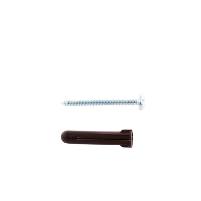 Paquete de 10 taquetes café 1 3/4" y 10 tornillos 10mm x 1 3/4" (1104-05002)