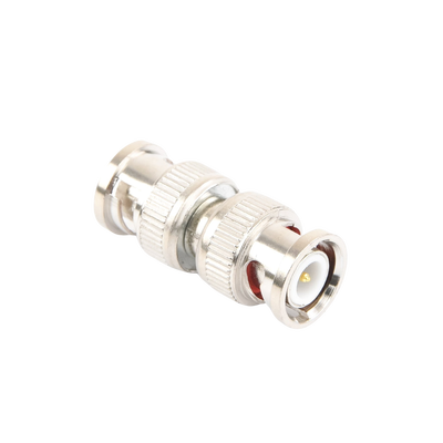 Adaptador tipo barril para 75 Ohm  de conector BNC macho a BNC macho  Níquel/ Oro/ Teflón.