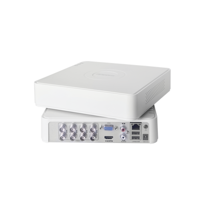 DVR 8 Canales 2 Megapixel (1080p) Lite / 8 Canales TURBOHD + 2 Canales IP / 1 Bahía de Disco Duro / H.264+ / 1 Canal de Audio / Salida de vídeo Full HD