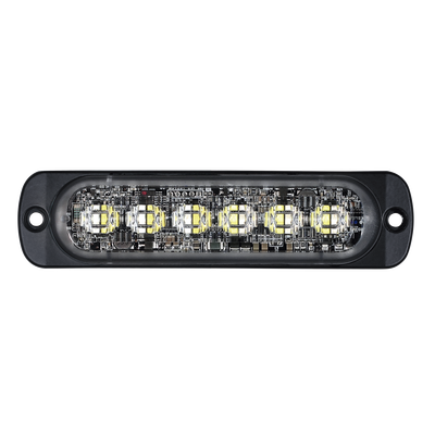 Luz Auxiliar de 12 LED  Rojo/Azul  SAE  Bisel Negro  Lente Transparente