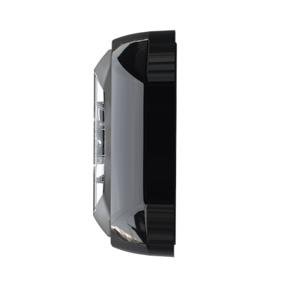 Luz Auxiliar de 18 LED  SAE  Tricolor  Bisel Negro  Rojo/Blanco/Azul  Lente Transparente