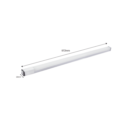 Luminario LED Tipo Regleta / 572 x 24 x 24 mm / 127 Vca / Luz Blanca 6 500 K / 900 lm / 9W