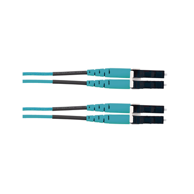 Jumper de Fibra Optica Multimodo 50/125 OM3  LC-LC Duplex  LSZH (Cero Halógenos)  Color Aqua  5 Metros