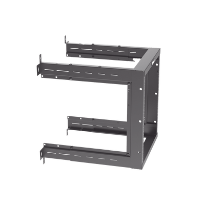 Rack PanZone® de Montaje en Pared  de 19in  Profundidad Ajustable  Rieles Numerados y Roscados #12-24  12 UR  Color Negro