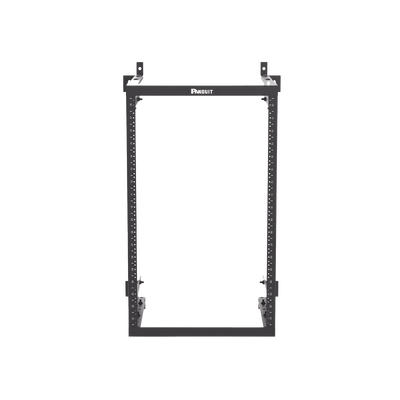 Rack PanZone® de Montaje en Pared  de 19in  Profundidad Ajustable  Rieles Numerados y Roscados #12-24  18 UR  Color Negro