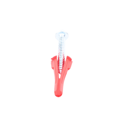 Paquete Con 10 Taquetes Rojos de 1/4" y 10 tornillos 10 x 1 1/2" (4.82 x 38 mm) (1103-05002)