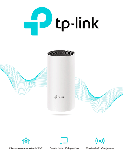 TP-LINK DECO E4 (1-Pack) - Router inalámbrico mesh para hogar dedoble banda AC 1200  con 2 puertos 10/100 Mbps y compatible con Alexa.