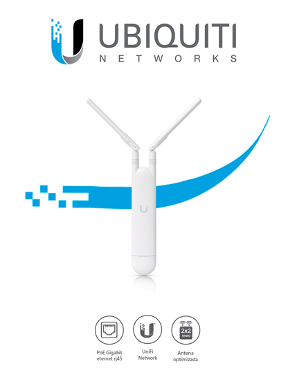 UBIQUITI UAP-AC-M - UniFi Mesh AC: Access Point para exteriores con doble banda 802.11ac  MIMO 2x2  potencia de 20 dBm  hasta 1167 Mbps. Incluye Inyector PoE  #UBI19DL