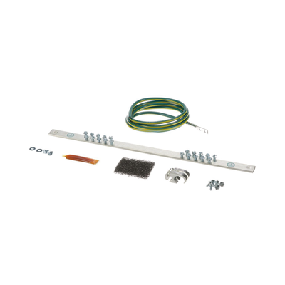 Kit de Puesta a Tierra con Jumper 6 AWG RGREJ696Y y Barra de Conexiones de 20 Orificios RGRB19U  para Rack de 19in